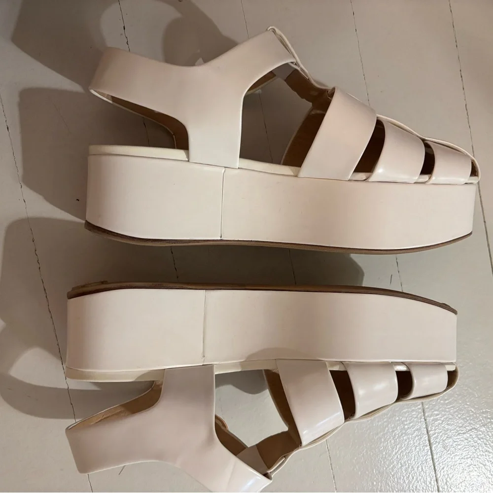 Gabriela Hearst Off-White Mila Plateau Sandals Size 39 WORN ONCE - Picture 6 of 6